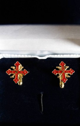 SILVER CUFFLINKS HOLY SEPULCHRE OF JERUSALEM
