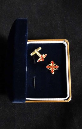SILVER CUFFLINKS HOLY SEPULCHRE OF JERUSALEM