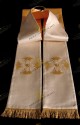 STOLA SACERDOTALE BIANCA CON FRANGIA DORATA