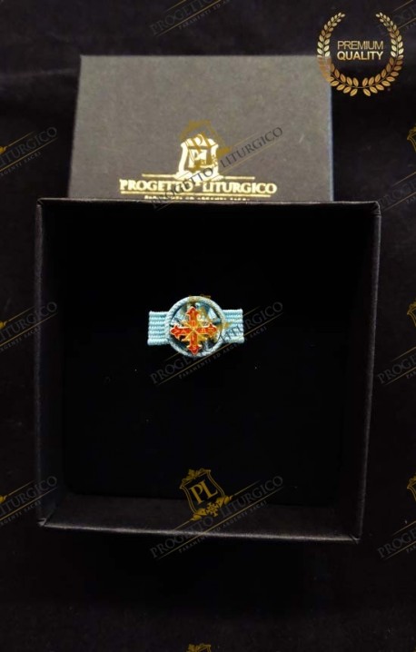 ROSETTA LAPEL PIN FOR KNIGHT OFFICER OF MERIT SACRED MILITARY COSTANTINIAN ORDER OF SAINT GEORGE - FRANCO NAPOLITAN BRANCH