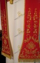 STOLA PASTORALE ROSSA CON FRANGIA DORATA 