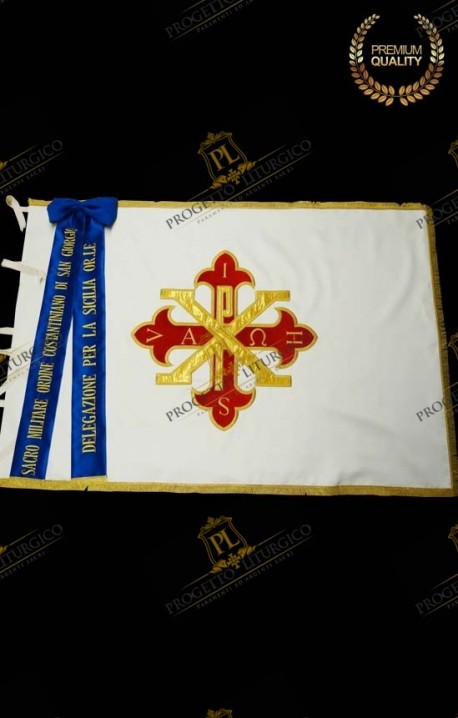 BANDIERA PER DELEGAZIONE SACRO MILITARE ORDINE COSTANTINIANO DI SAN GIORGIO