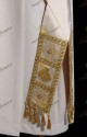 STOLA DIACONALE BIANCA CON RICCA DECORAZIONE