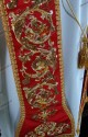 STOLA PASTORALE ROSSA CON RICAMO BAROCCO REALIZZATO CON QUATTRO TONALITA' DIVERSE DI ORO